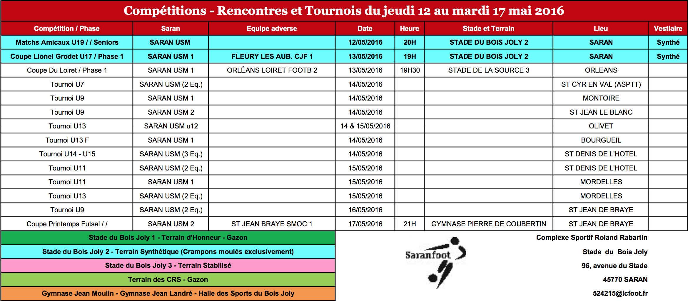 Liste des rencontres fdj